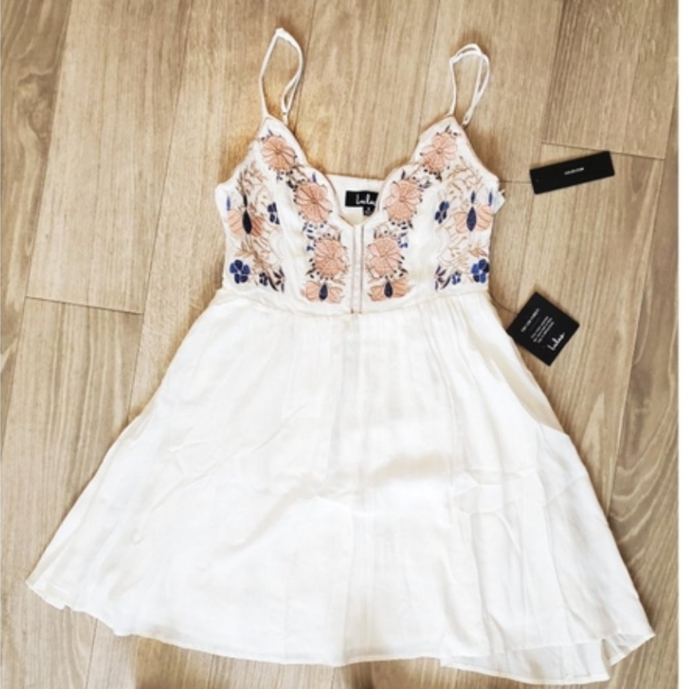 Floral Embroidered Skater Dress